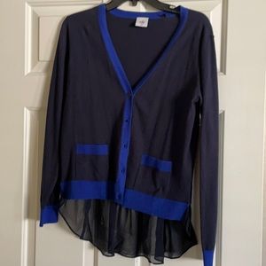CAbi Navy and Blue Cardigan